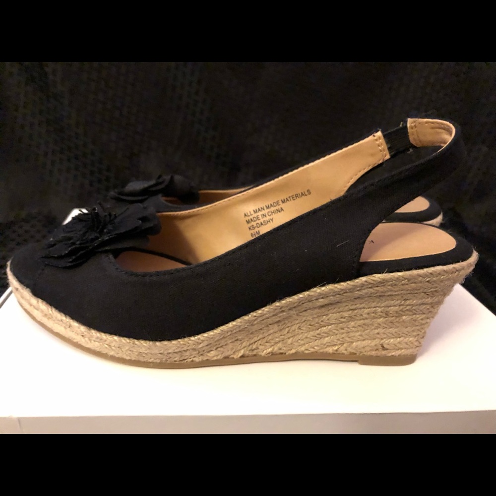 Karen Scott black wedge sandals new never worn.